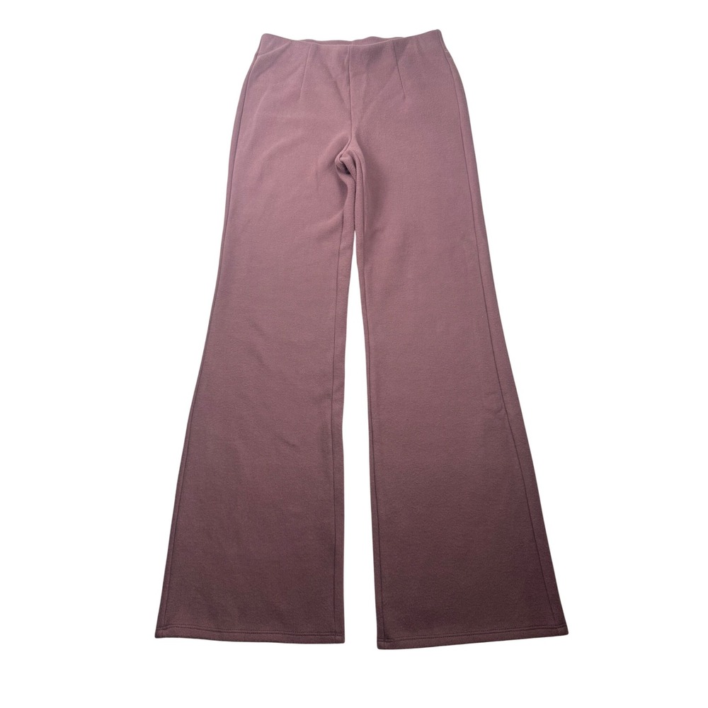 A New Day Mauve Knit Flare Pants High Rise Wide Leg Trousers Size S NWT